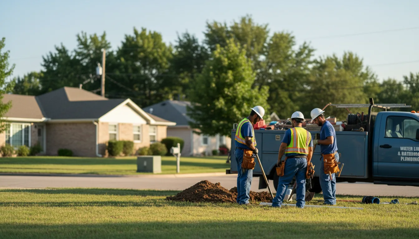 Residential water line and bathroom plumbing service in Tyler, AL